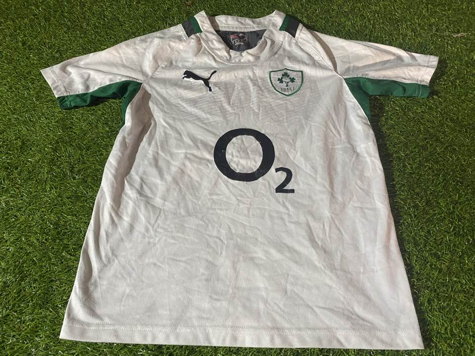 IRFU Irish Eire Ireland Rugby Union Large Boys 10-12 Year Old Puma Away Jersey