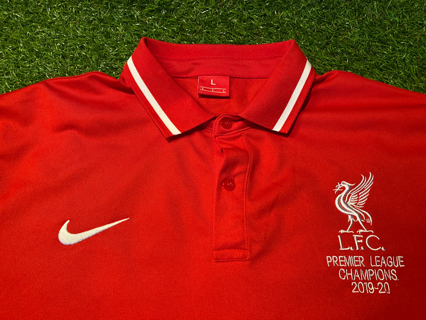 Liverpool England Football Soccer Large Mans EPL 2019/20 Champions Polo Jersey