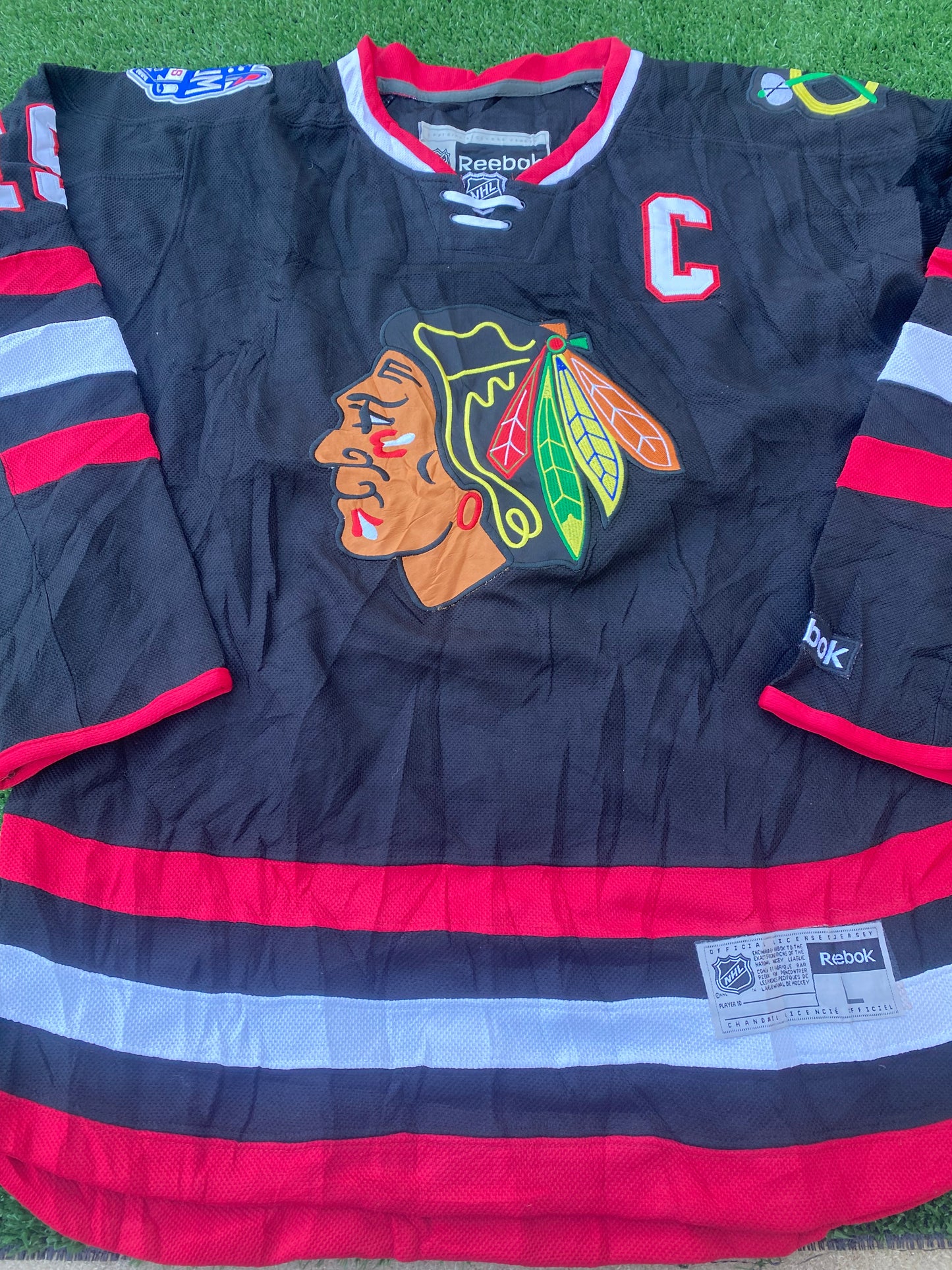 Chicago Blackhawks Ice Hockey NHL USA Large Mans Toews no19 Rare Players Reebok Jersey