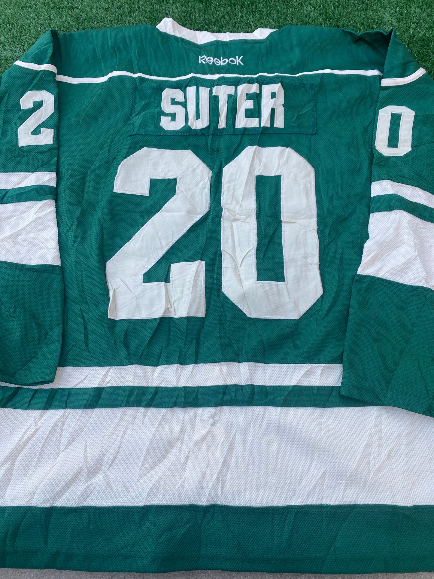 Minnesota Wild USA NHL Ice Hockey Large Mans Suter no20 Rare Fight Strap Reebok Jersey