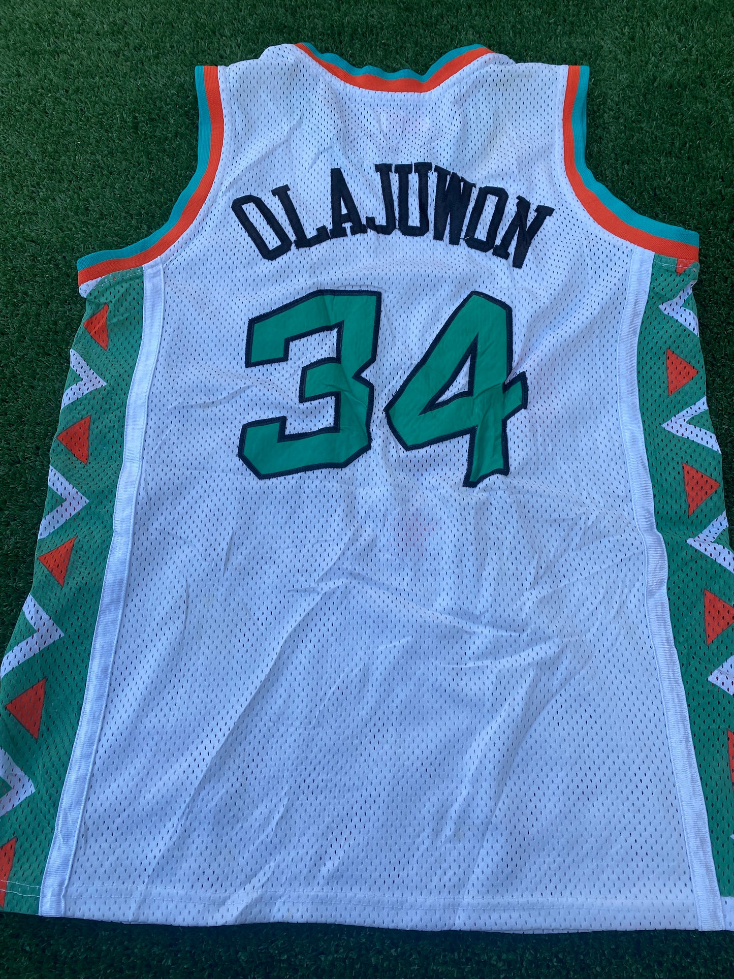 NBA All Stars 1996 Basketball USA Rare Vintage Large Mans Hakeem Olajuon no34 Jersey