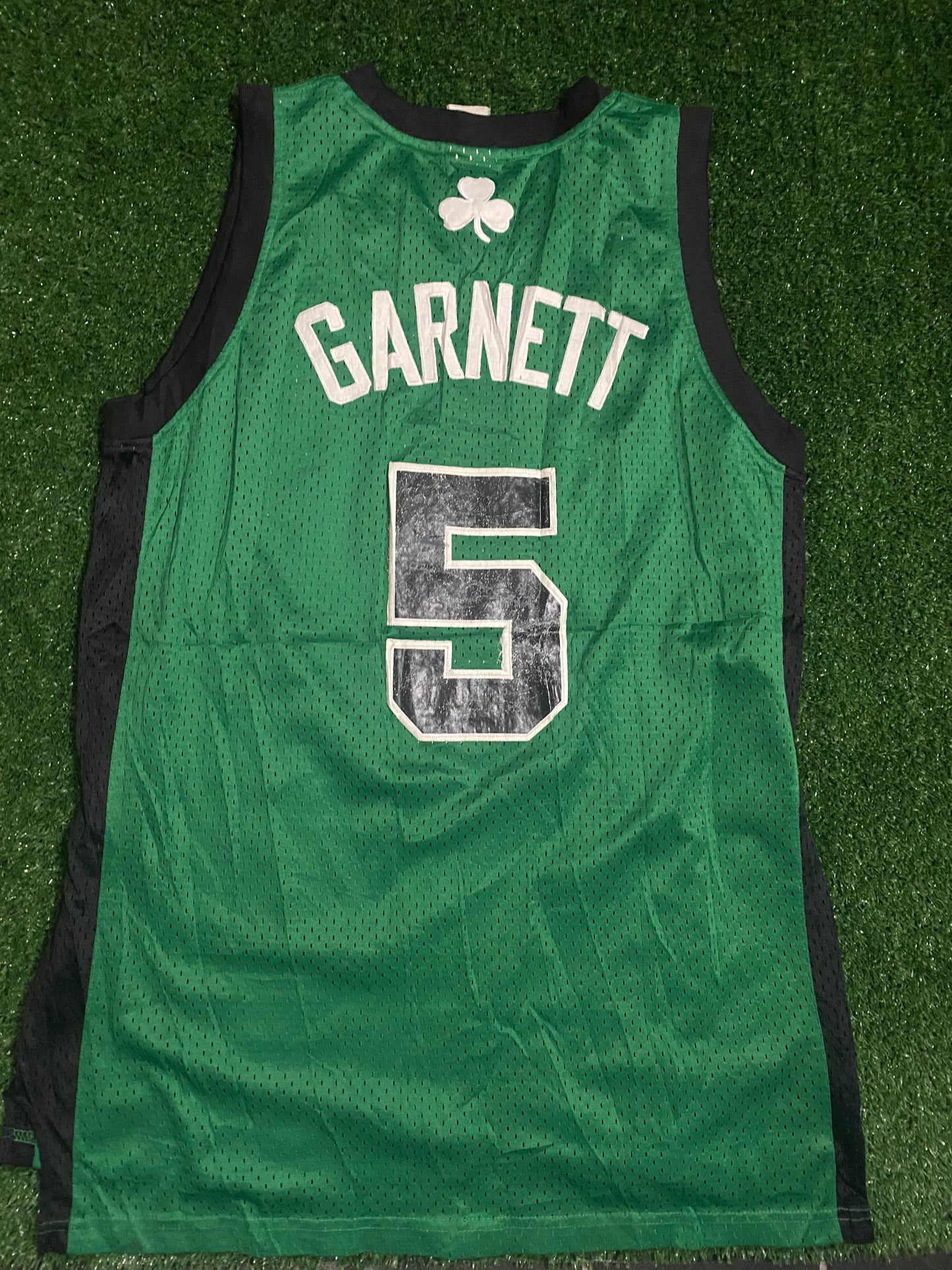 Boston Celtics USA NBA Basketball Rare Large Mans Garnett no5 Vintage Adidas Made Jersey