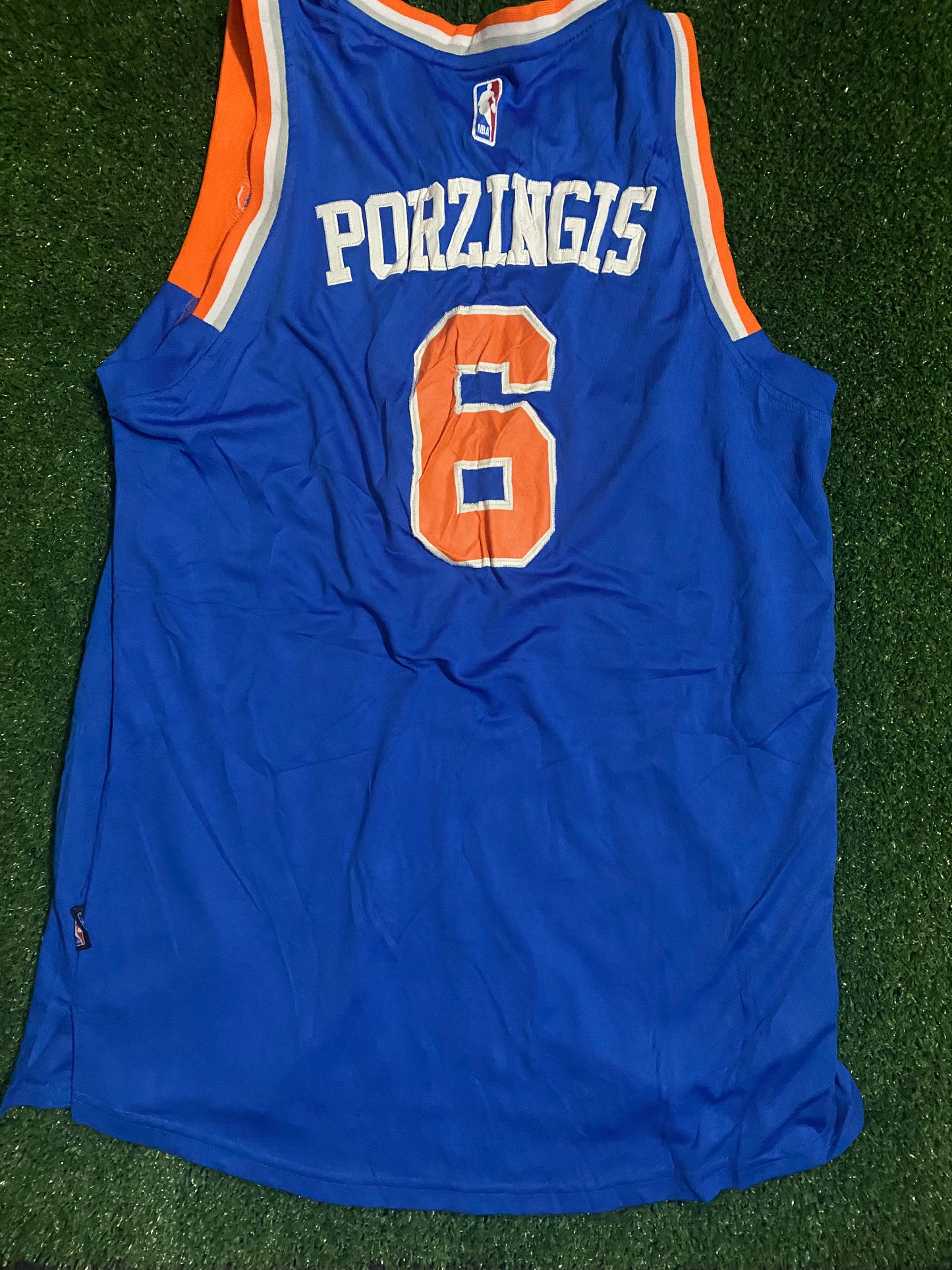 New York Knicks NBA Basketball USA Large Mans Porzingis no6 Adidas Made Jersey
