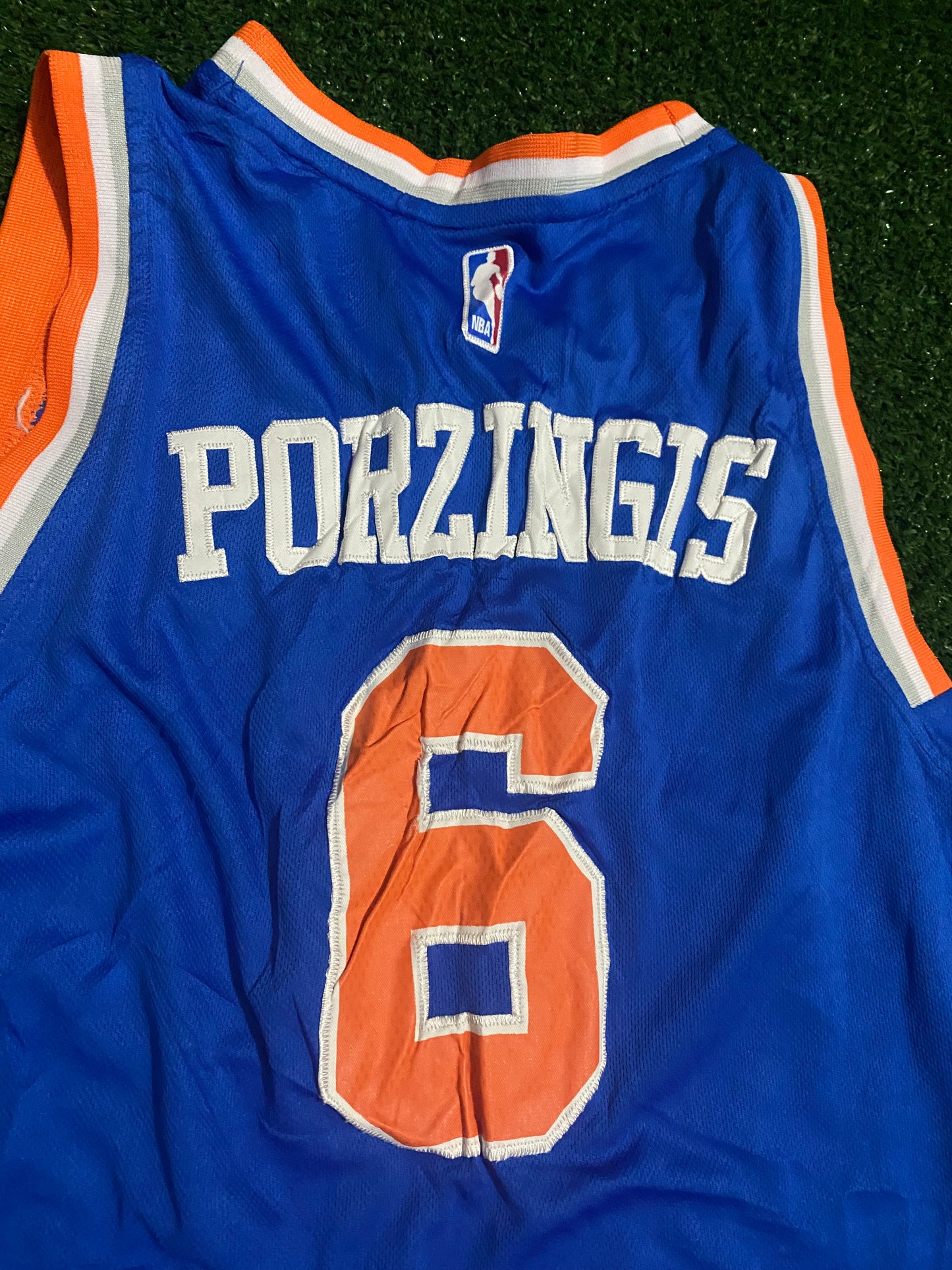 New York Knicks NBA Basketball USA Large Mans Porzingis no6 Adidas Made Jersey