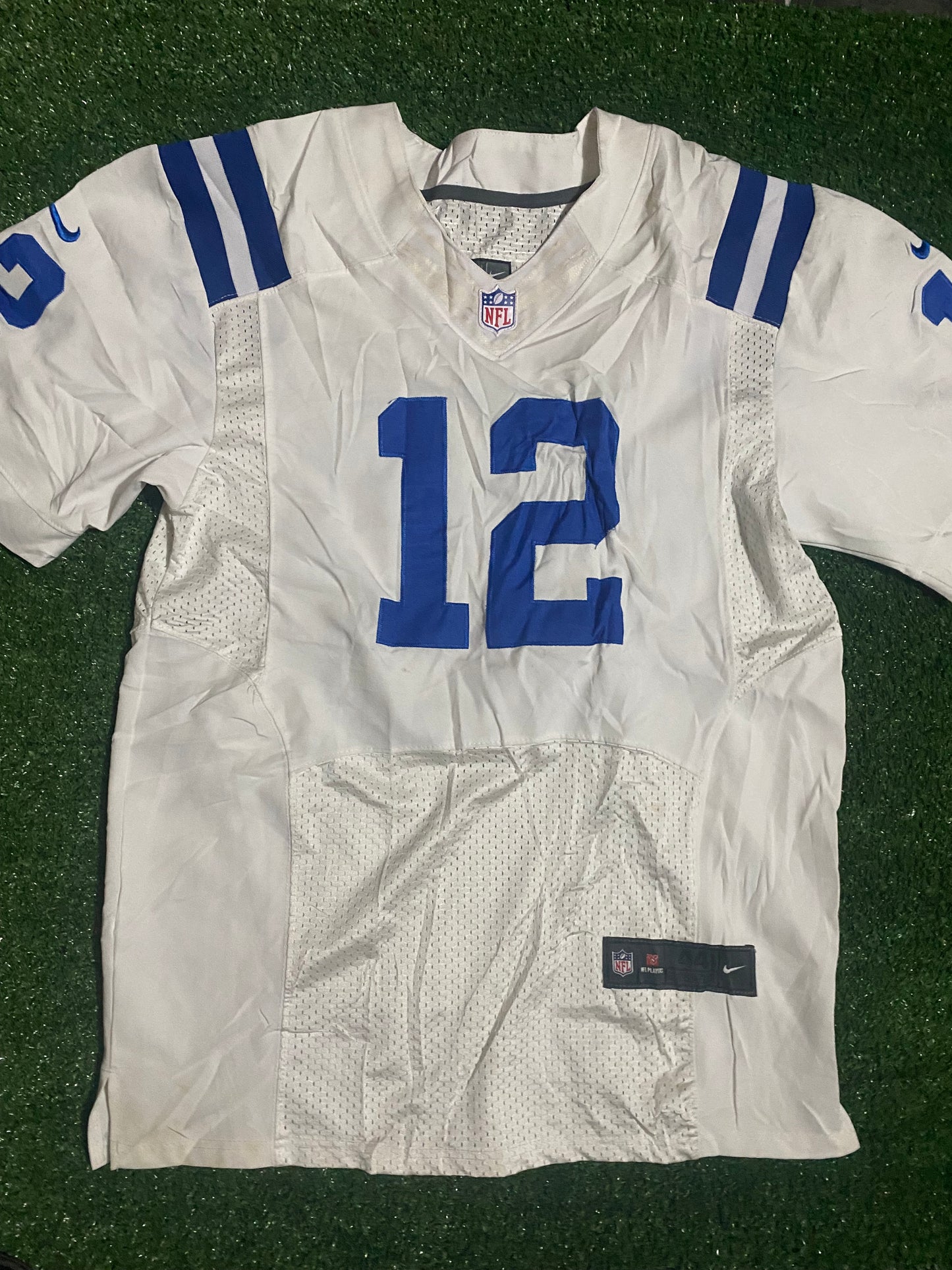 Indianapolis Colts NFL American Football USA Large Mans Luck no12 Nike Made Jersey