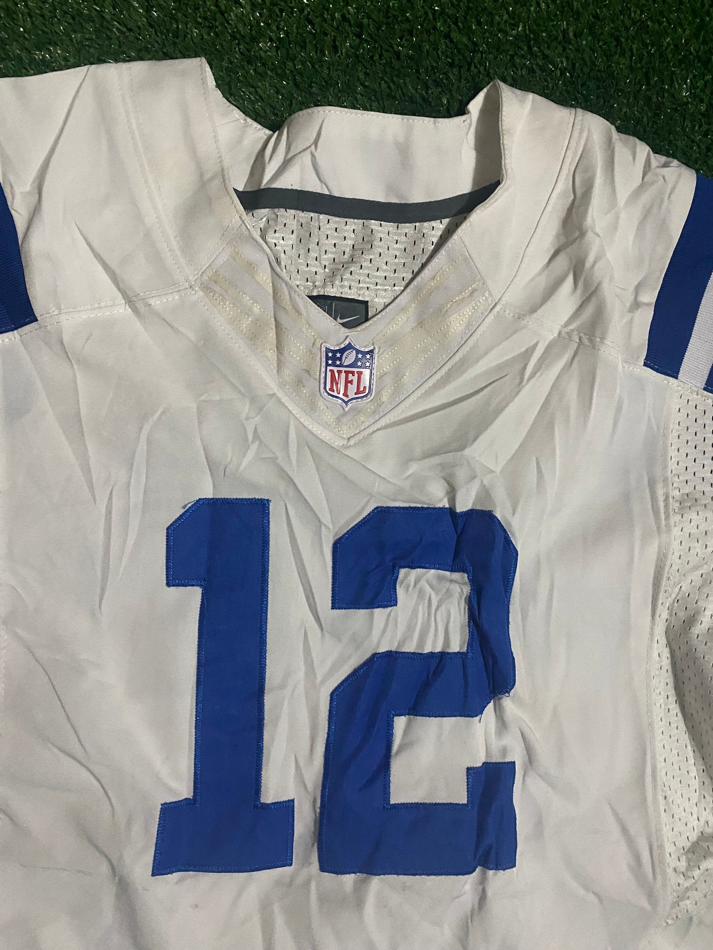 Indianapolis Colts NFL American Football USA Large Mans Luck no12 Nike Made Jersey