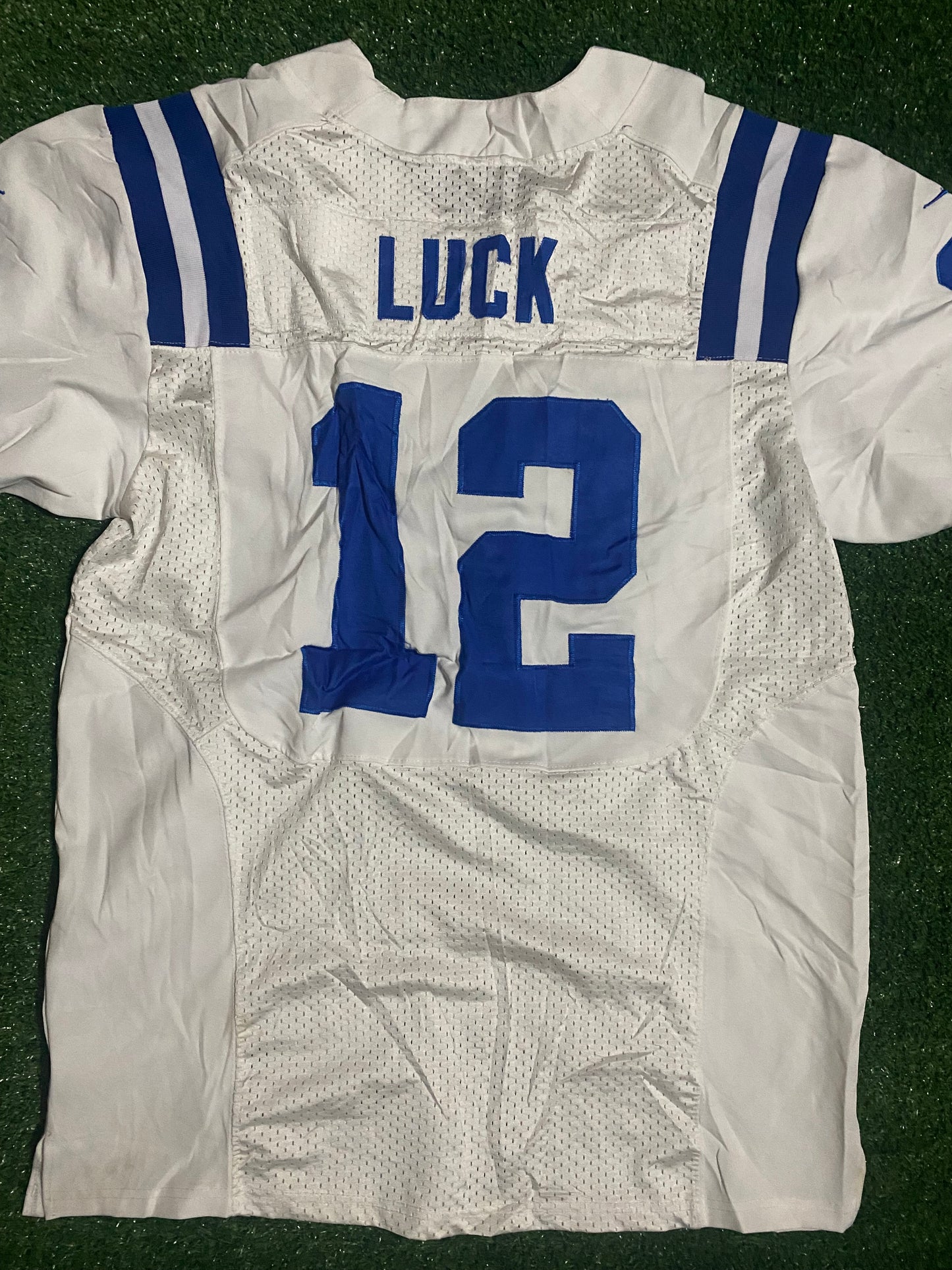 Indianapolis Colts NFL American Football USA Large Mans Luck no12 Nike Made Jersey