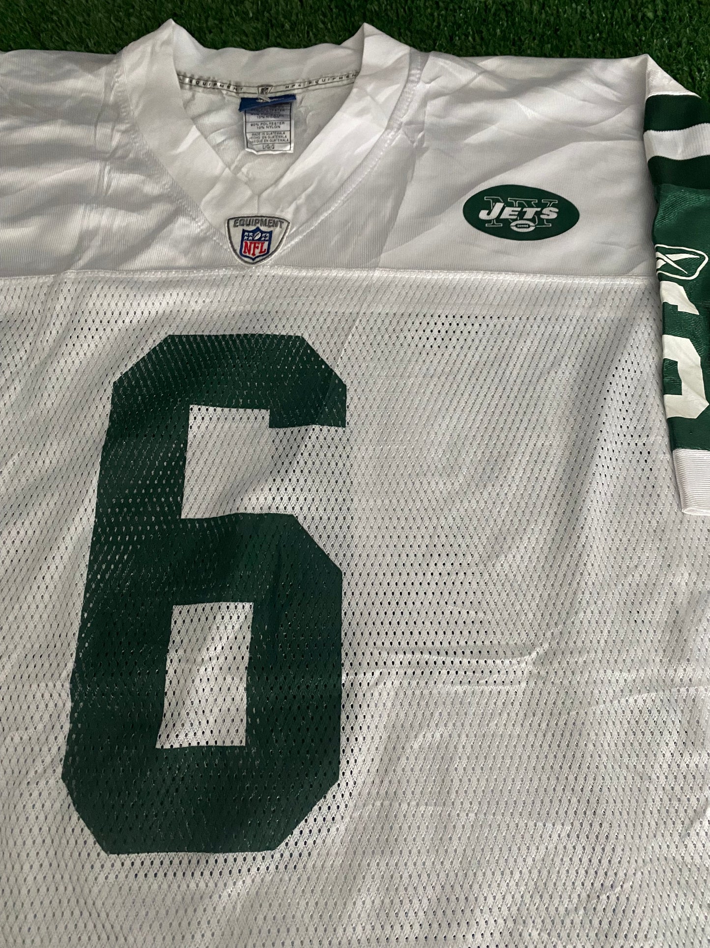 NY New York Jets NFL American Football USA Large Mans Sanchez no6 Reebok Made Jersey
