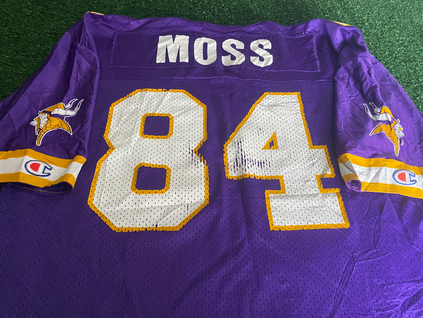 Minnesota Vikings USA NFL American Football Large Mans Moss no84 Vintage Champion Jersey