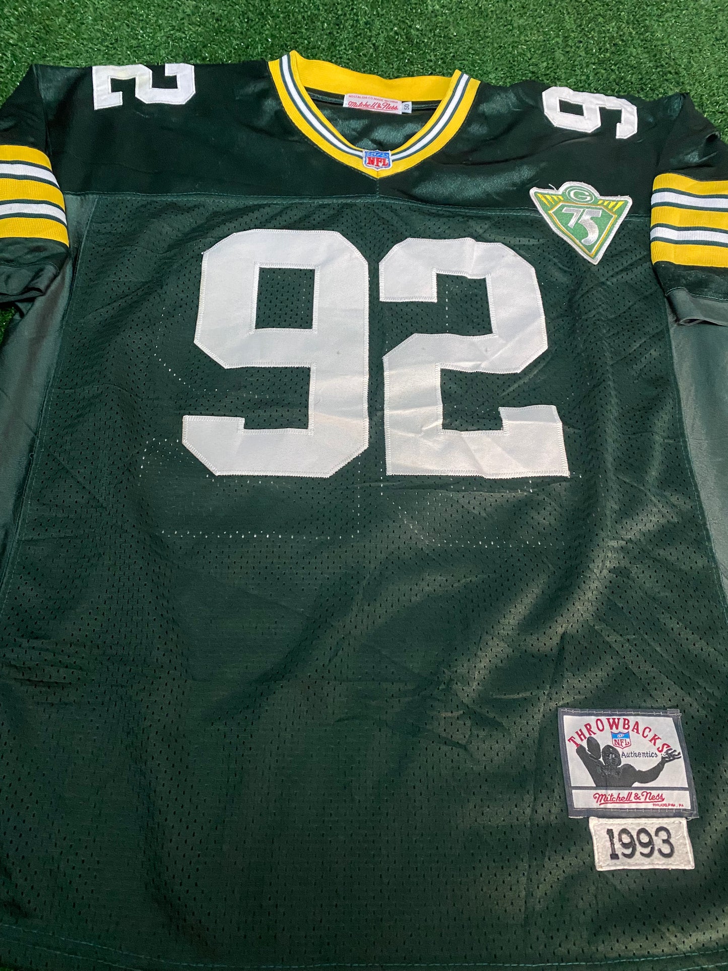 Green Bay Packers USA NFL American Football Large Mans 1993 Rare Vintage White no92 Jersey