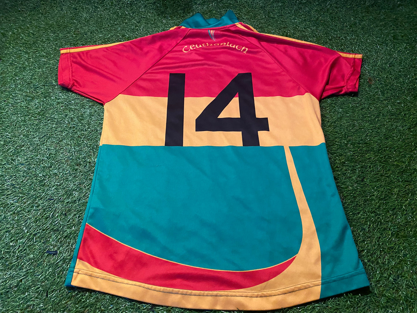 Carlow GAA Gaelic Football Irish Ireland Youths / Small mans Match Worn no14 Jersey