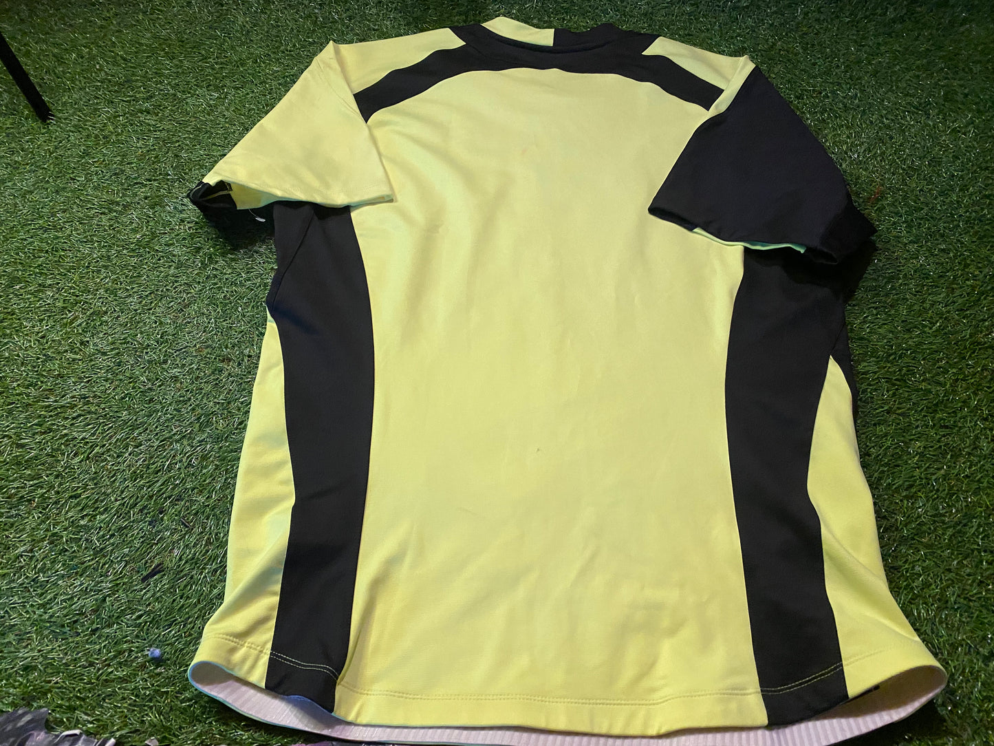 Nike Rugby XXXL 3XL Mans Stretch Tight Fit Yellow/ Black Jersey Rugby Union League Sports