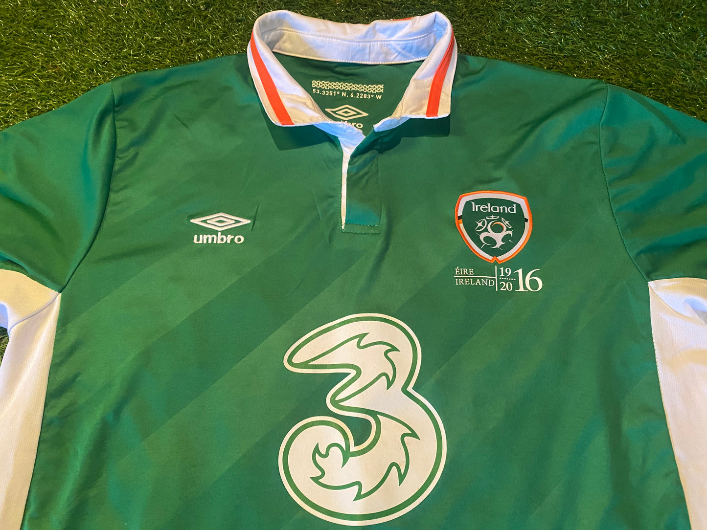 Republic of Ireland Eire Football 1916-2016 XL Extra Large Mans no11 McClean 2016 Home Jersey