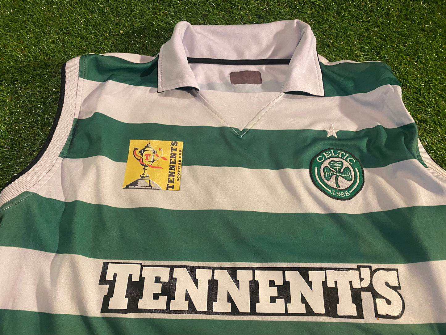 Celtic FC Tennents Scotland Soccer Football Medium mans Larsson no7 Summer Top