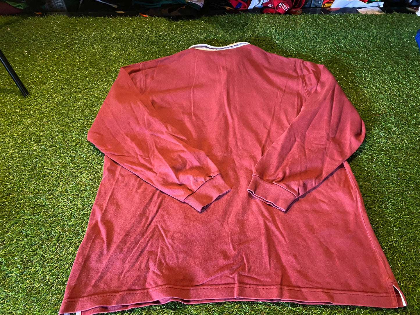 Large Mans Vintage Heavy Cotton Traders Made Rugby Union Style Jersey