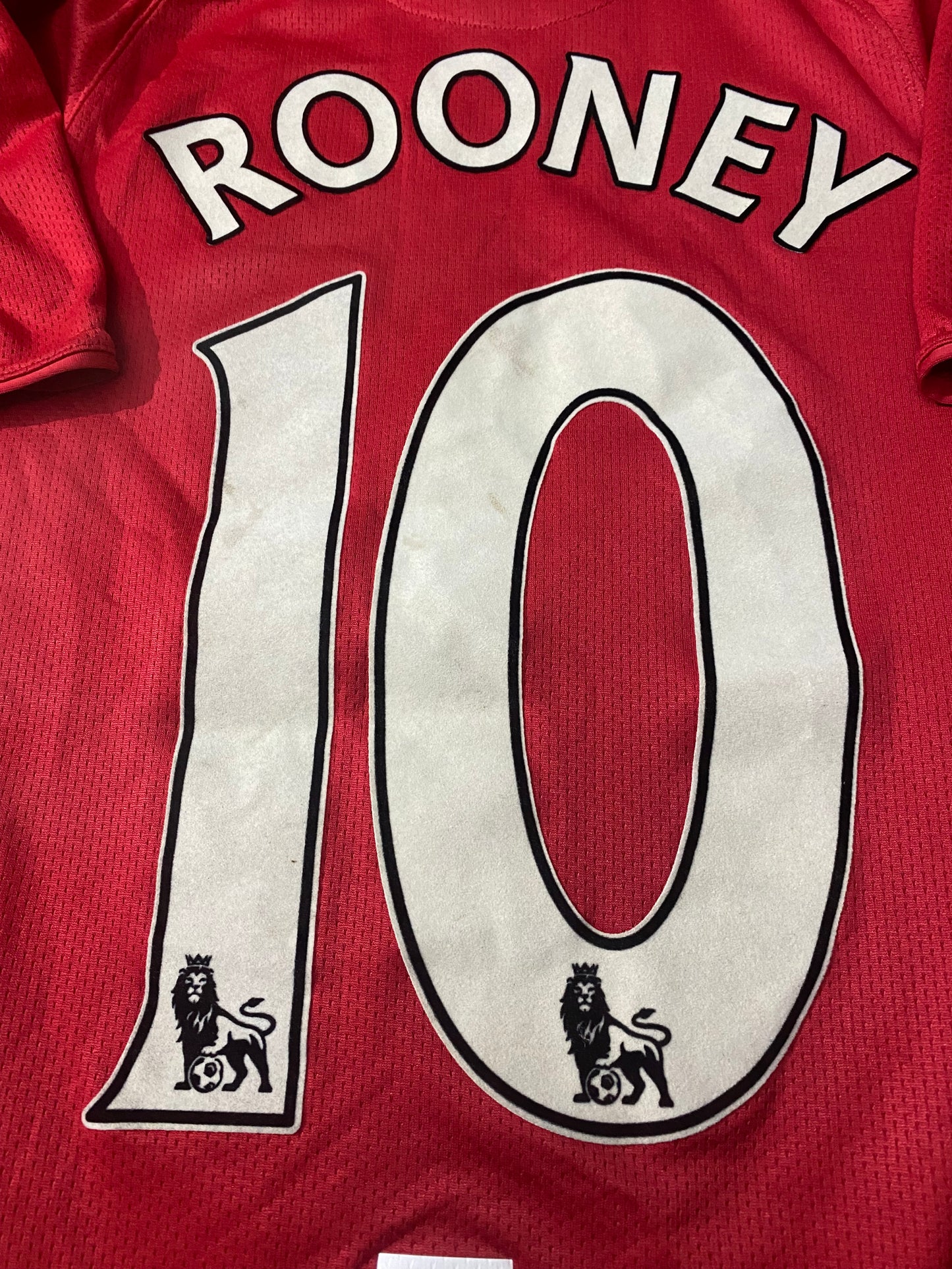 Manchester United Football Large Boys 10-12 Year Old Nike Made Rooney no10 Home Jersey