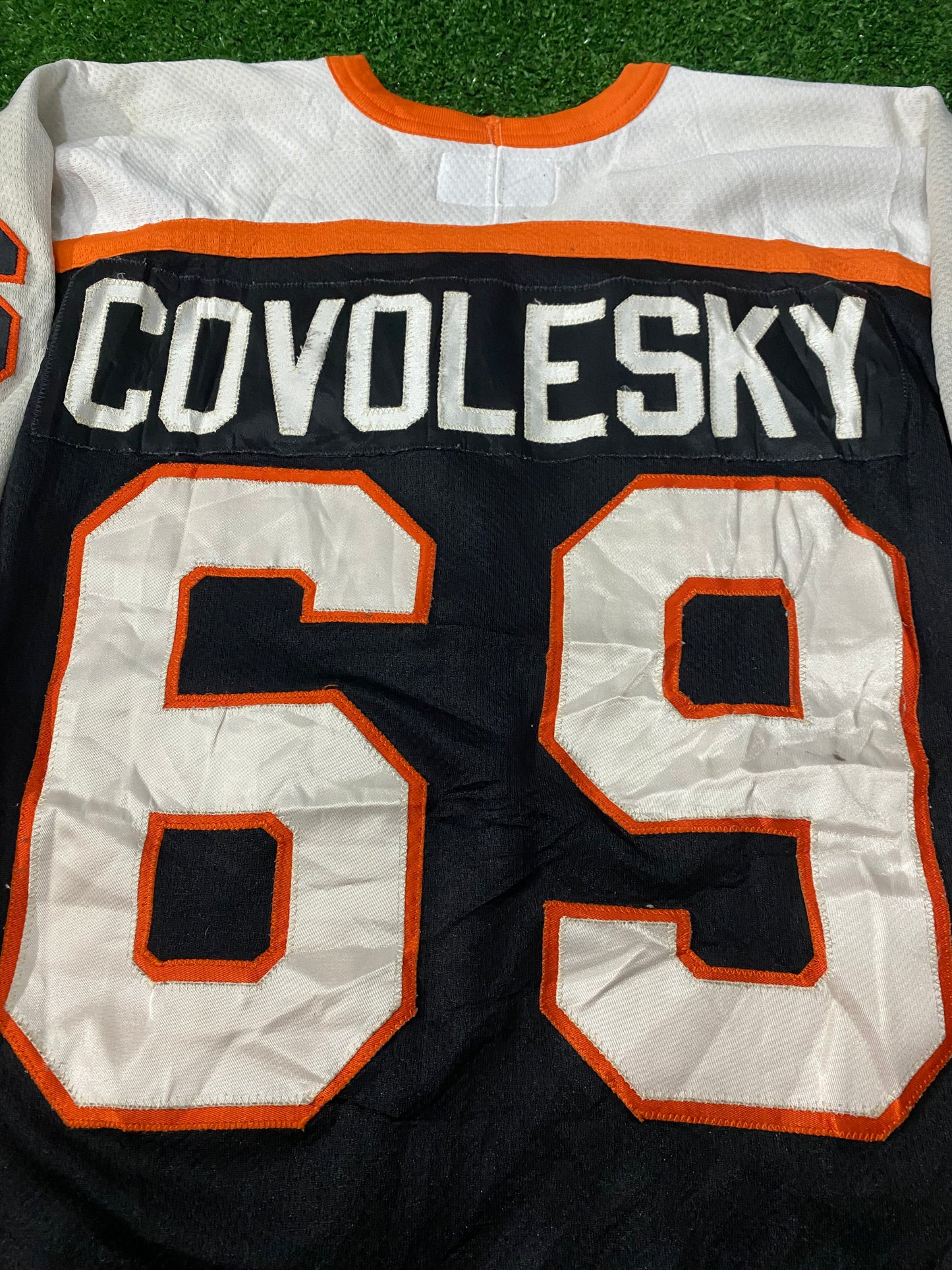 Philadelphia Flyers USA NHL Ice Hockey Large Mans Rare Covolesky no69 Starter Jersey