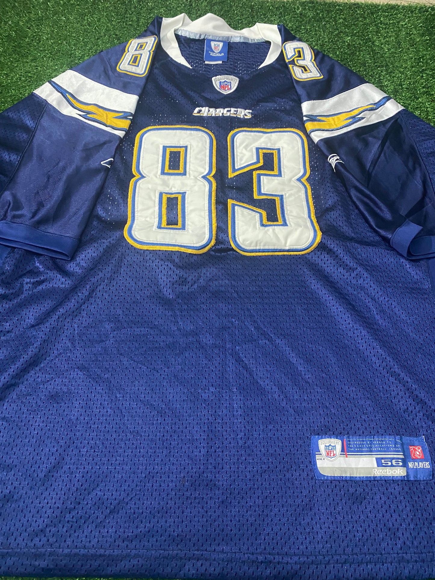 San Diego Chargers USA NFL American Football Big XXL 2XL Mans Reebok Jackson 83 Jersey