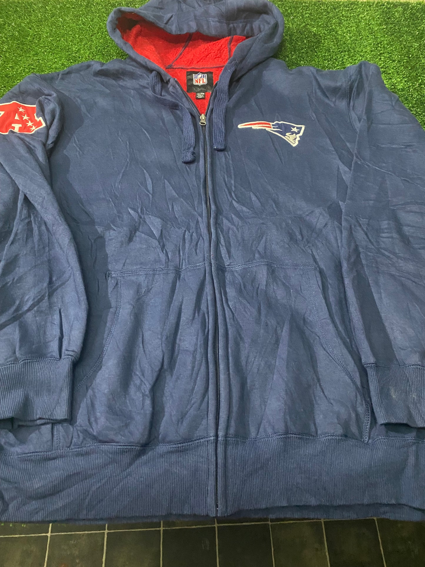 New England Patriots USA NFL American Football Big XXL 2XL Mans Zip Up Hoody / Hooded Top