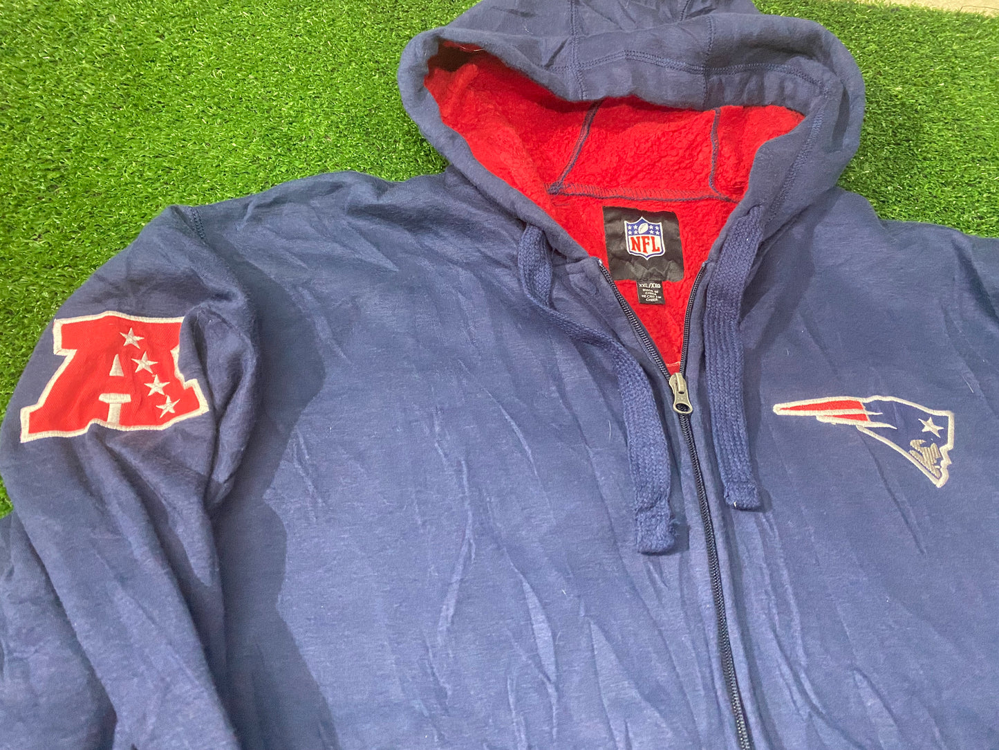 New England Patriots USA NFL American Football Big XXL 2XL Mans Zip Up Hoody / Hooded Top