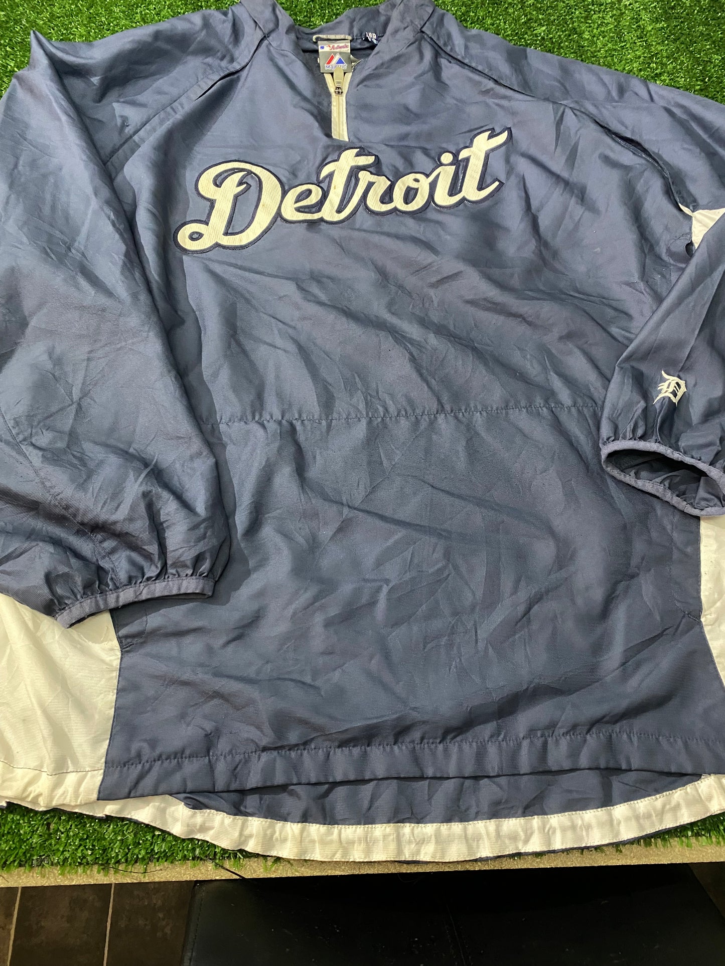 Detroit Tigers USA MLB Baseball Big 3XL-4XL Mans Majestic Made Zip Up Jacket