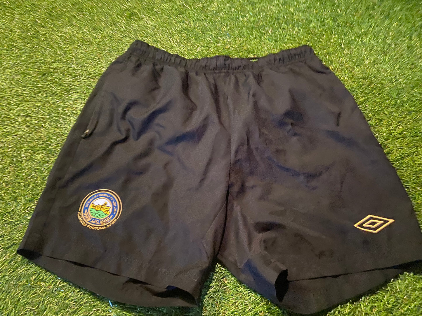 Linfield FC Northern Ireland Soccer Football 1886-2011 Large Mans Black Umbro Shorts