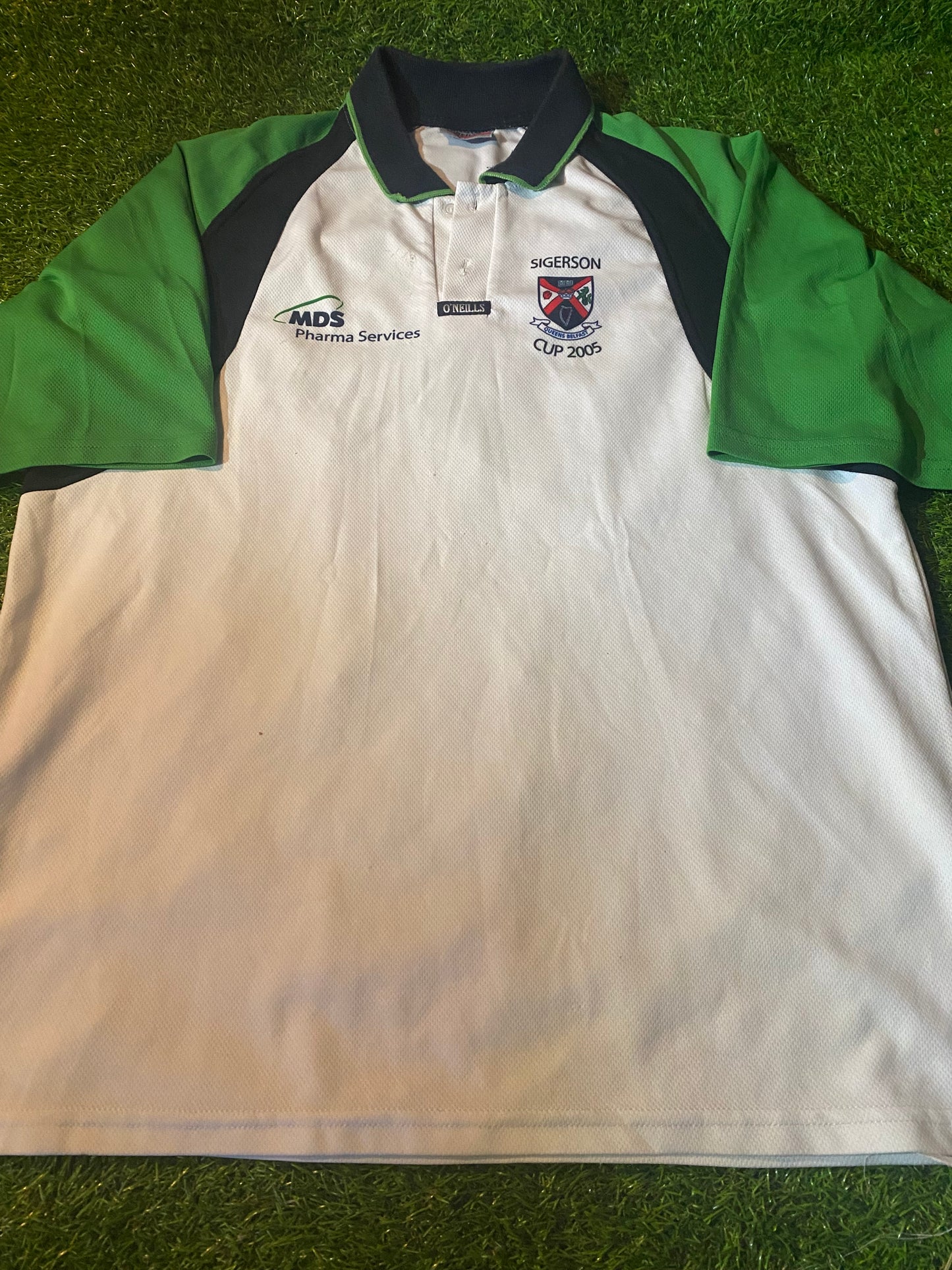 Queens University Belfast N.Ireland GAA Gaelic Football Large Mans Sigerson Cup Polo Top