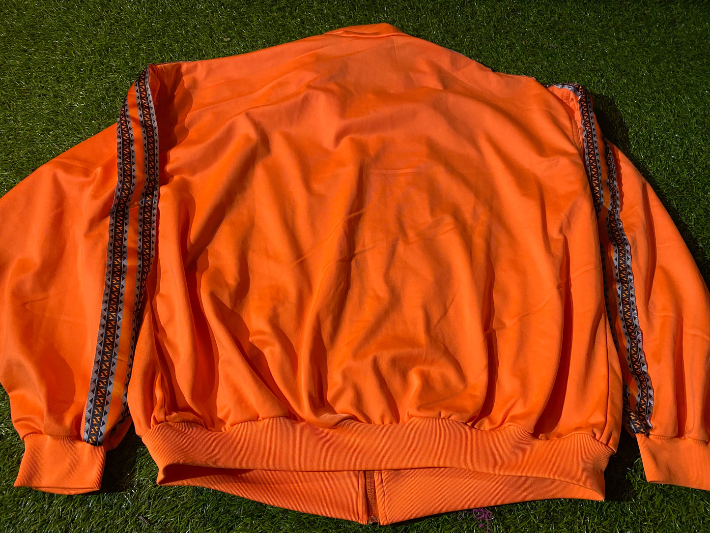 Rare Neon Orange Diadora Made Large Mans Full Zip Up Single Layered Vintage Jacket / Coat