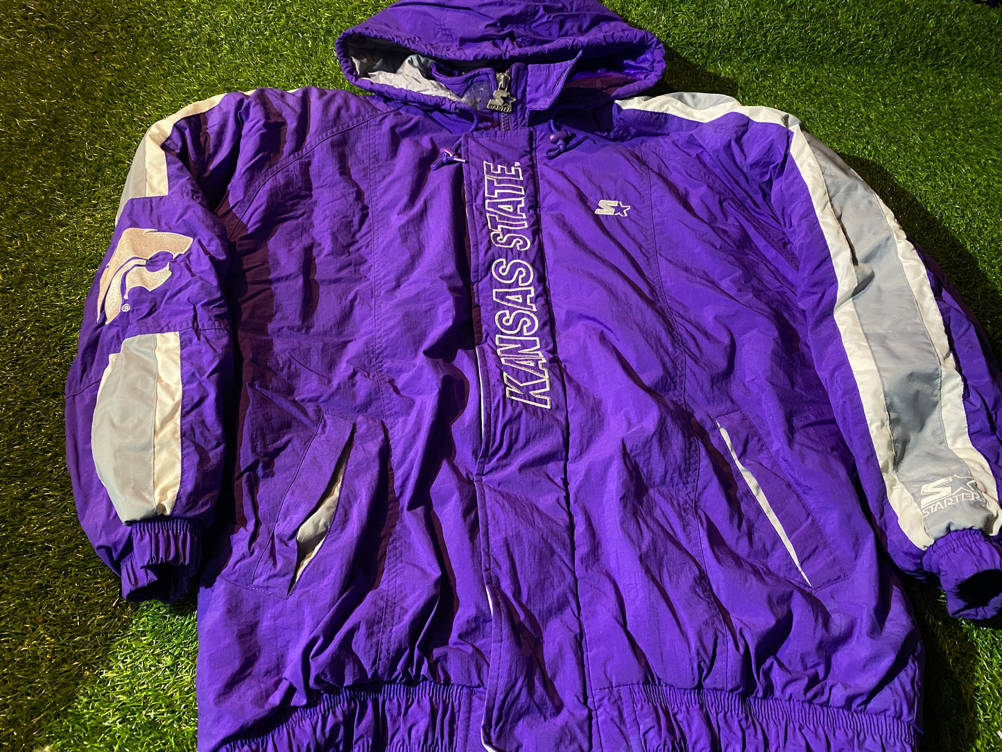Kansas State USA NFL Type Vintage Starter Made XL Extra Large Mans Heavy Padded Long Jacket