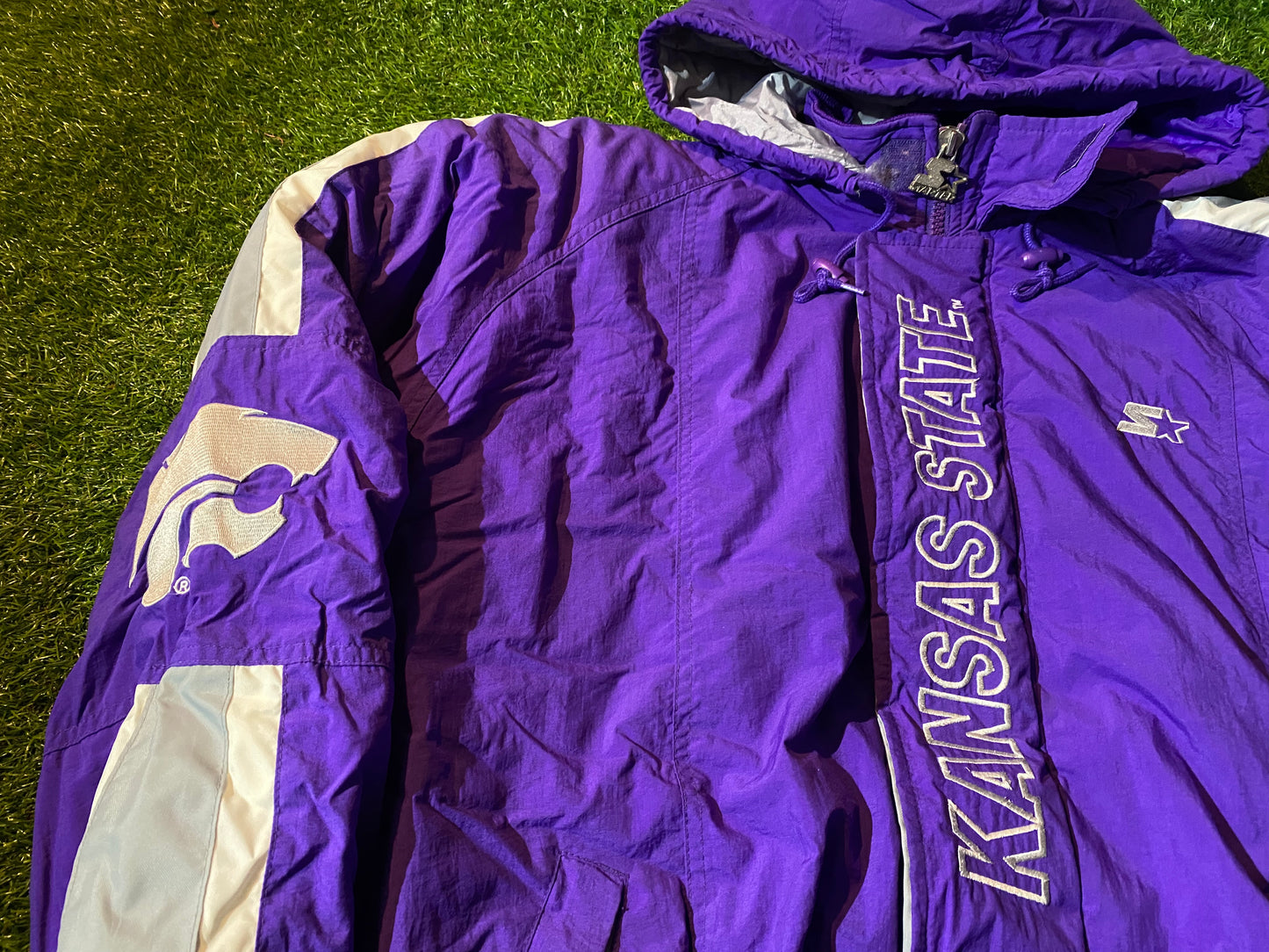 Kansas State USA NFL Type Vintage Starter Made XL Extra Large Mans Heavy Padded Long Jacket