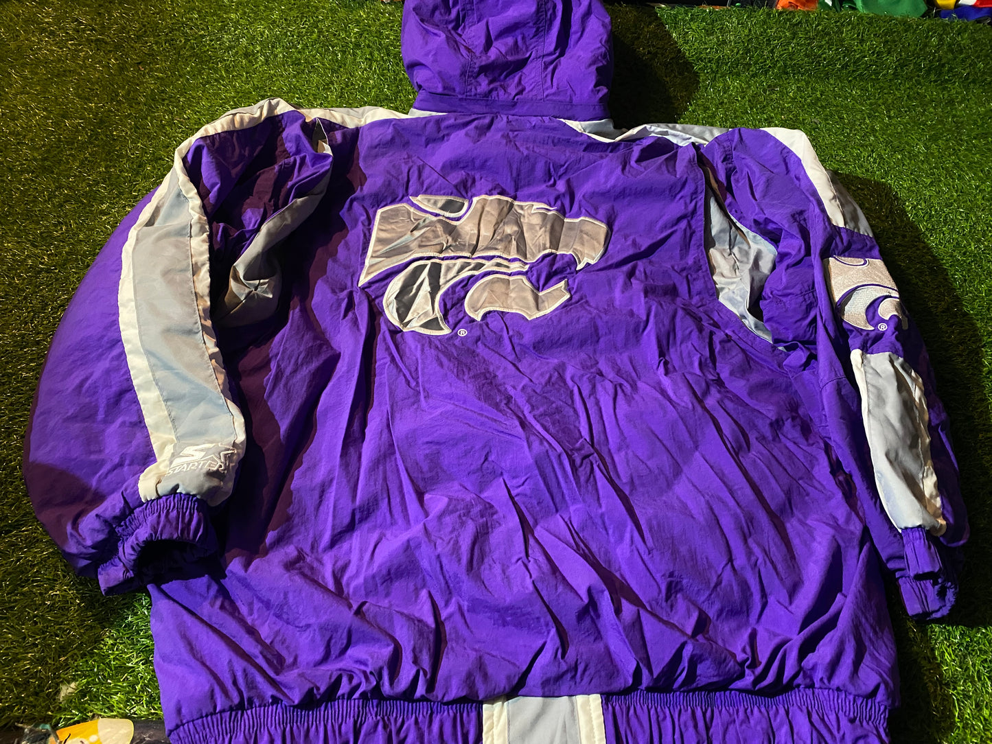 Kansas State USA NFL Type Vintage Starter Made XL Extra Large Mans Heavy Padded Long Jacket