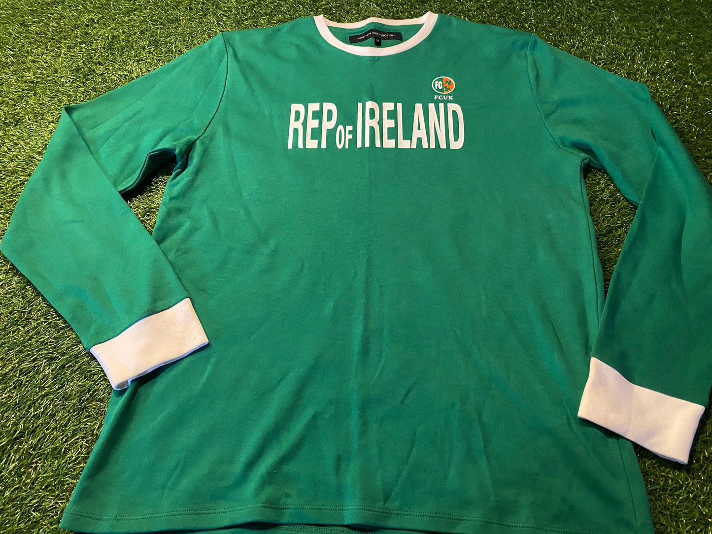 Republic of Ireland Football Soccer Medium Mans Rare FCUK L/S Vintage Style Jersey