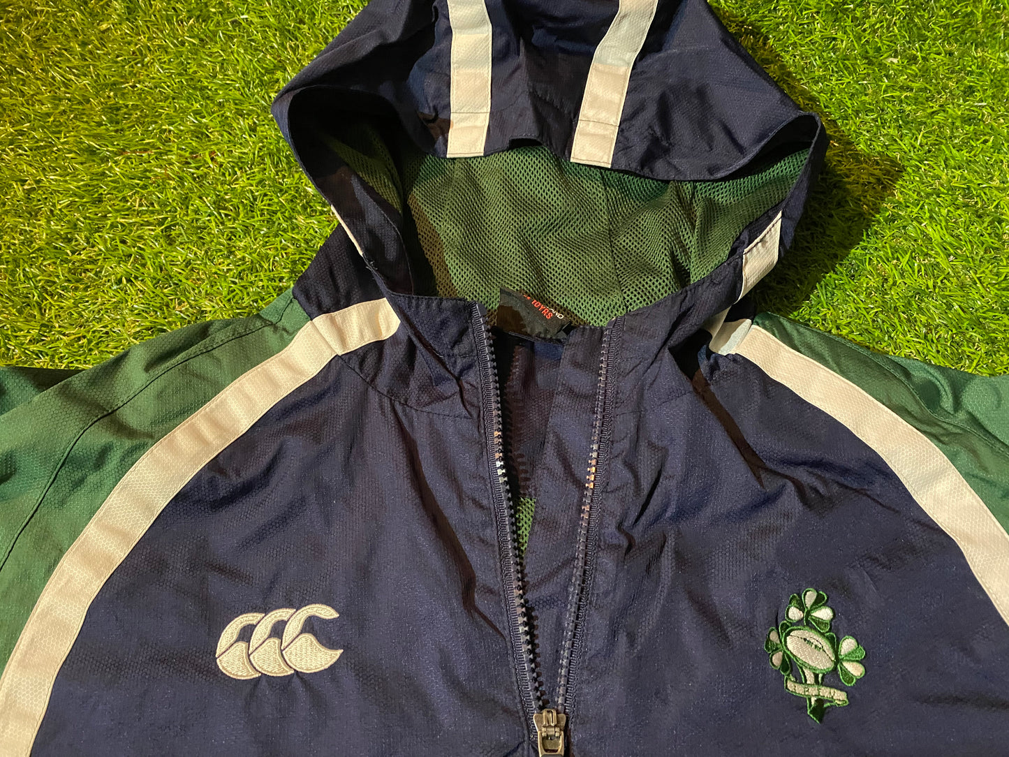 IRFU Irish Eire Ireland Rugby Union Large Boys 10-12 Year Old CCC Made Breathable Lined Jacket