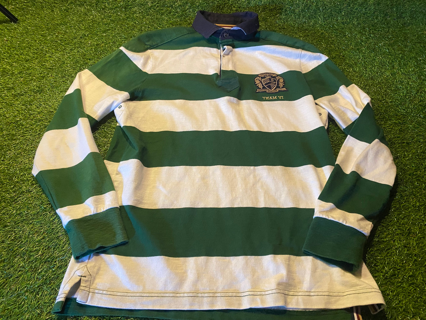 Howick University Fine Rugby Union Football Medium Mans L/S Heavy Polo Type Jersey