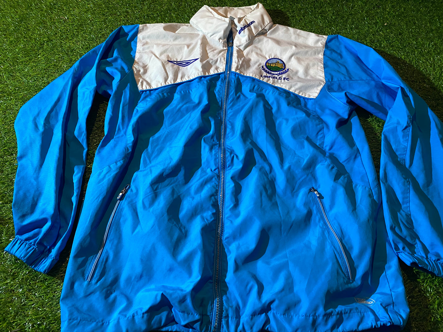 Linfield FC Northern Ireland Football Medium mans Single Layered Lighter Hooded Coat / Jacket