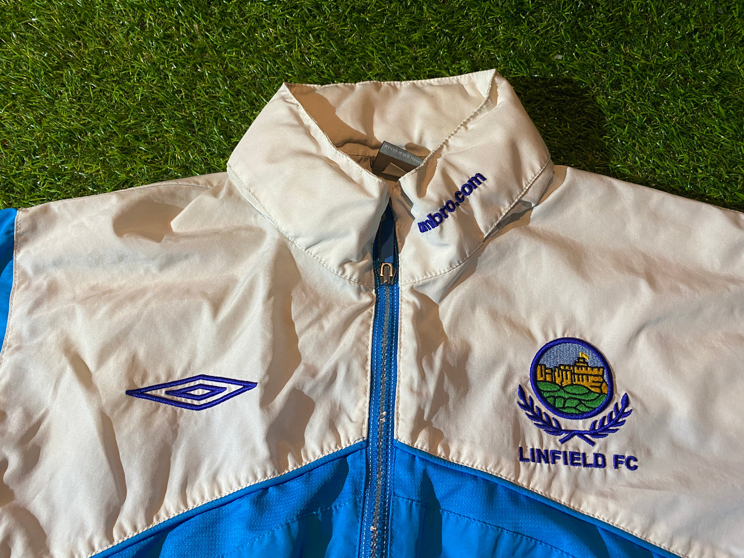 Linfield FC Northern Ireland Football Medium mans Single Layered Lighter Hooded Coat / Jacket