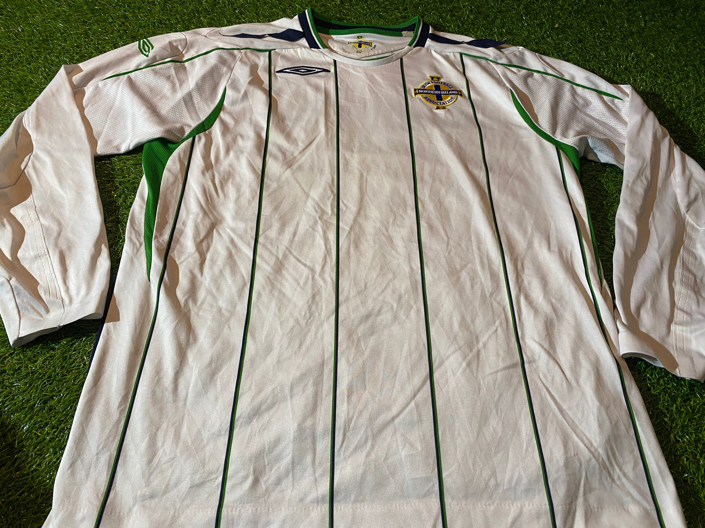 Northern Ireland Football Ulster Rare 2008 Large Mans Umbro Made L/S Home Jersey