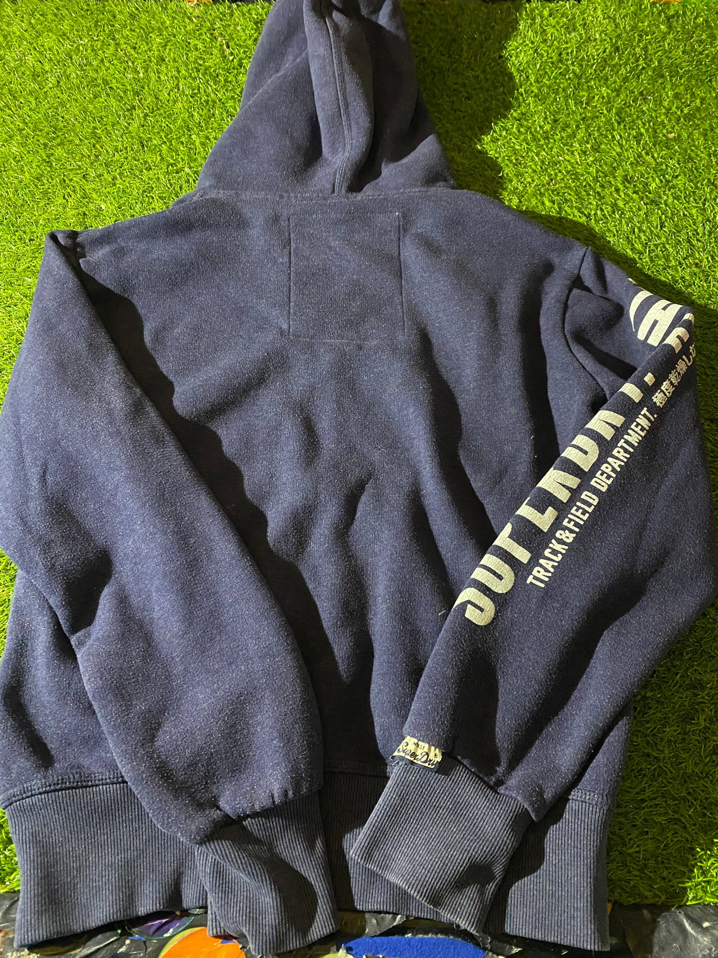 Superdry State Athletic Japan Large Mans Big Heavier Hoody Hooded Zip Up Top
