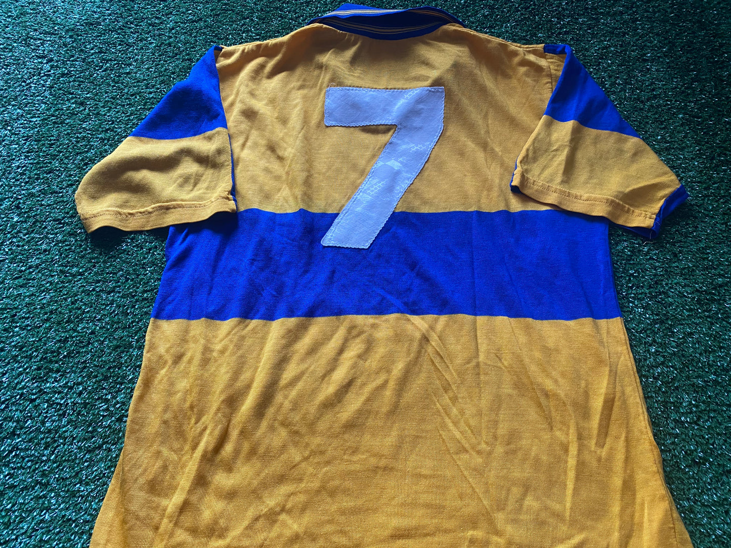 Scoil Sport GAA Gaelic Football Eire Ireland Small Mans Vintage no7 Match Worn Top
