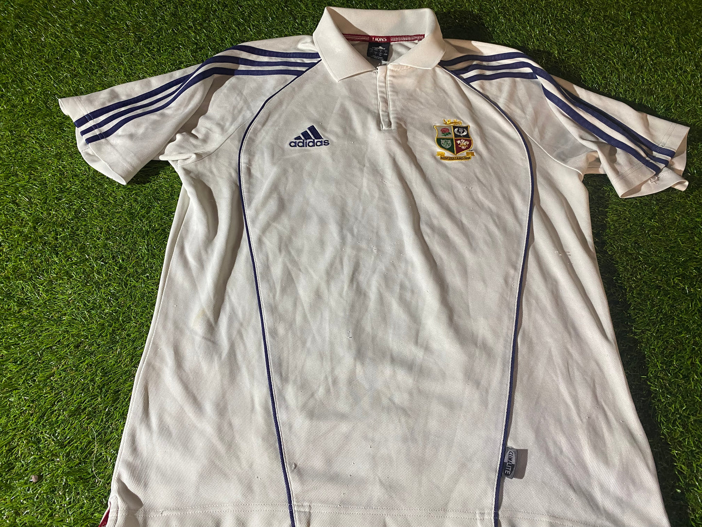 British & Irish Lions Rugby Union Football Large Mans 2005 Adidas Tour of New Zealand Polo Jersey