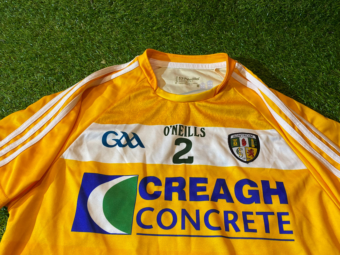 Co Antrim Ireland GAA Gaelic Football Hurling Medium Mans Tight Fit Match Worn no2 Jersey