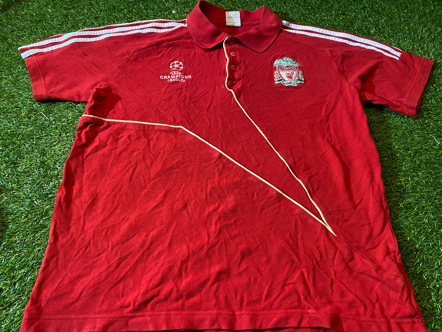 Liverpool England Football Soccer EPL Large Mans Champions League Adidas Polo Jersey