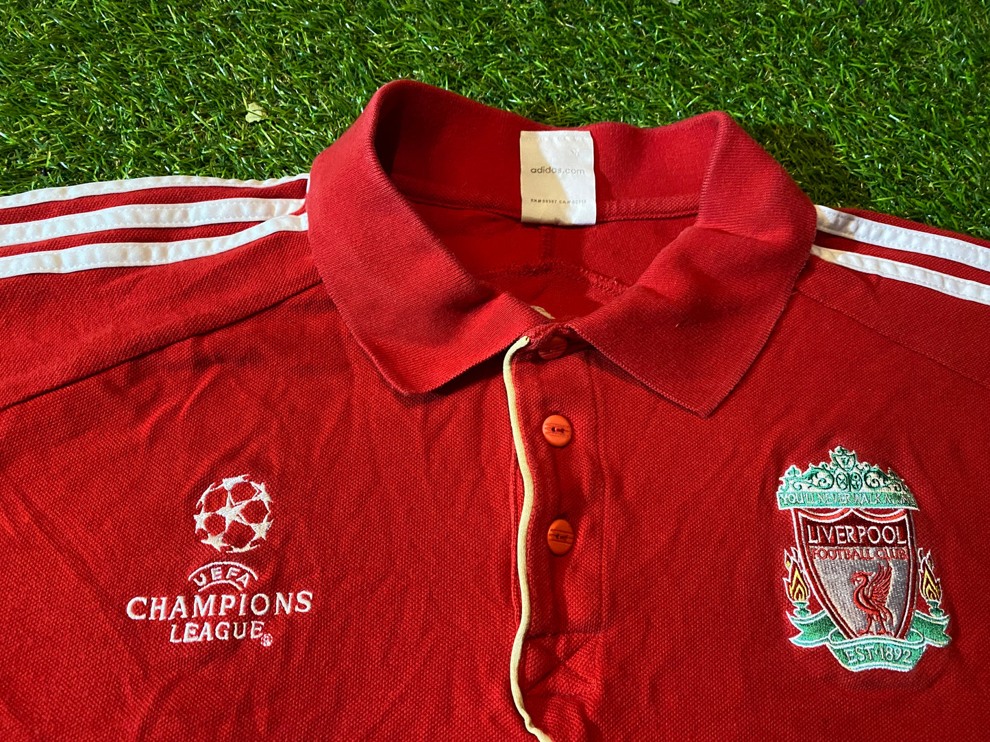 Liverpool England Football Soccer EPL Large Mans Champions League Adidas Polo Jersey