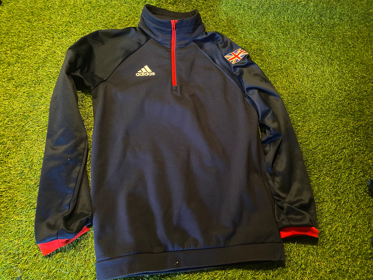 Team GB Great Britain UK United Kingdom England Adidas Made Small Mans 1/4 Zip Up Top