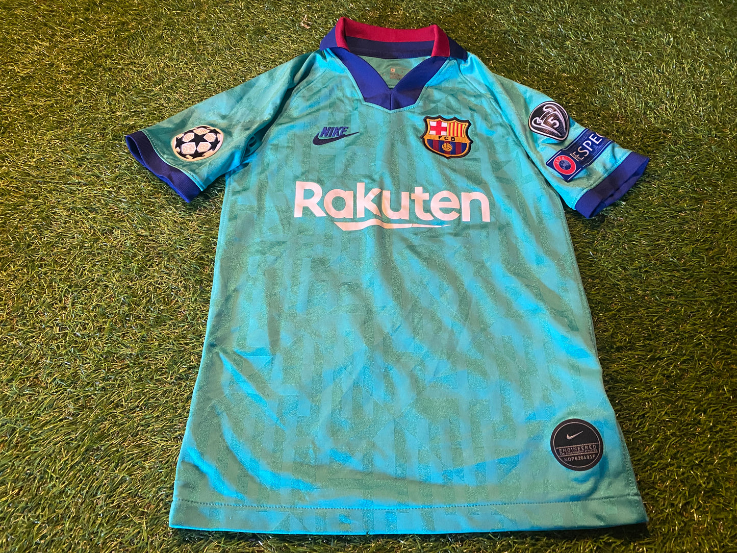 FCB Barcelona Spain Espana Football Small Boys 6-7 Year Old Champions League Nike Jersey