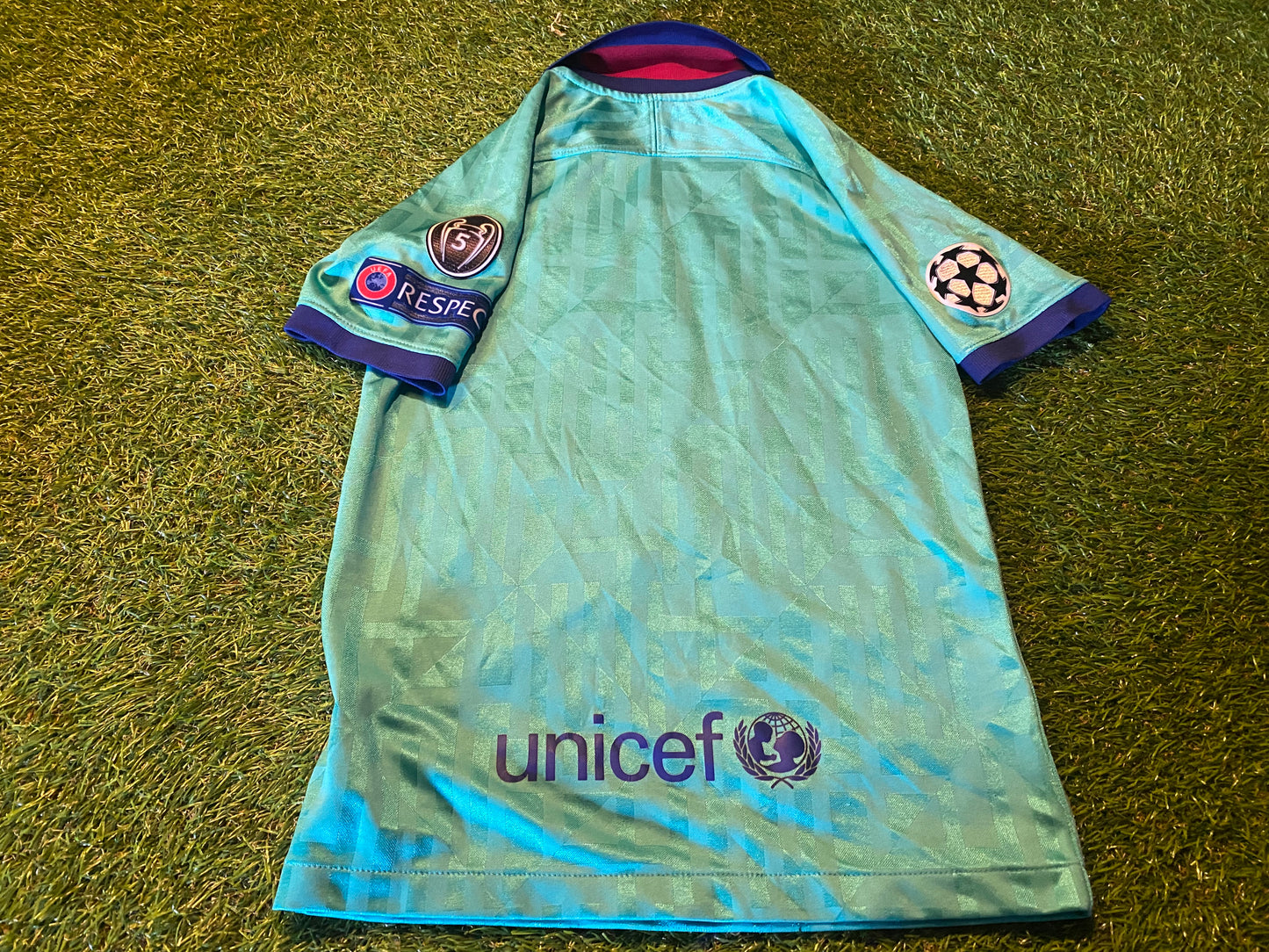 FCB Barcelona Spain Espana Football Small Boys 6-7 Year Old Champions League Nike Jersey