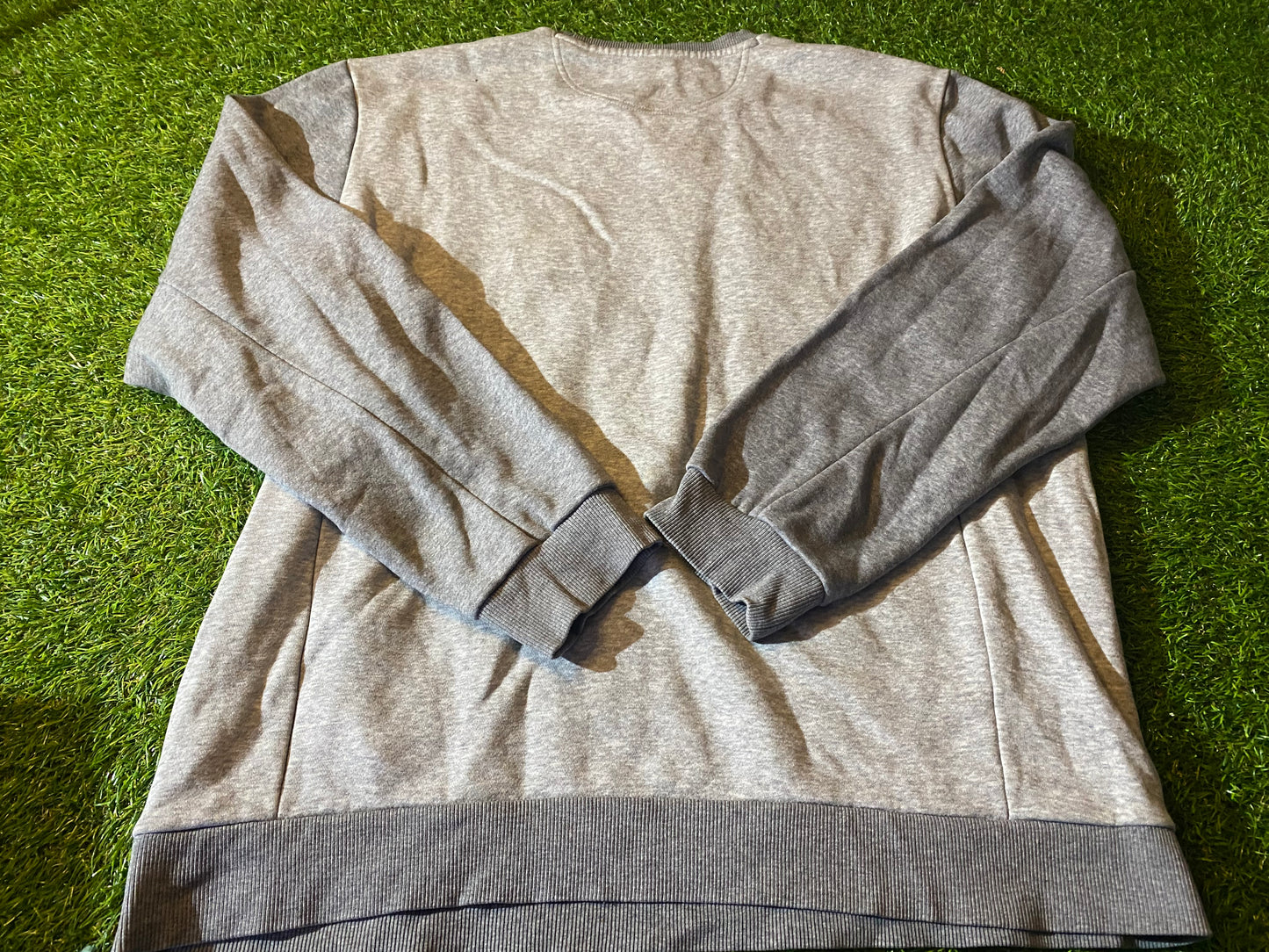 Adidas 3 Stripes Vintage Style Large Mans Grey Sweater / Sweatshirt