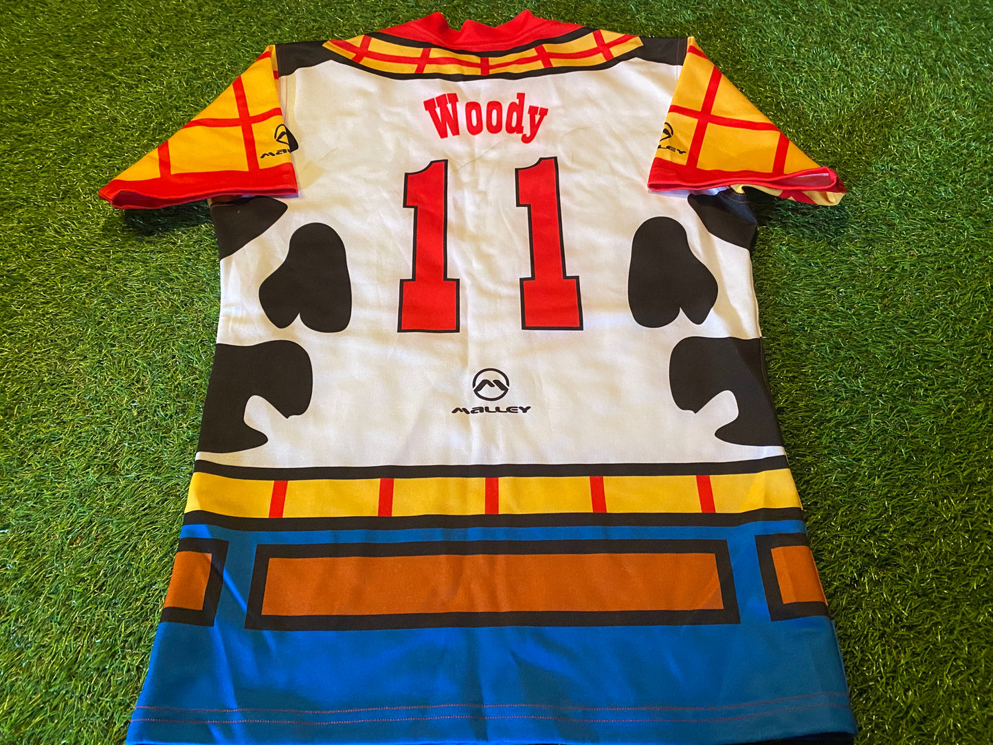 Toy Story Woody Rhinestone Cowboys Kinsale 7's Rugby Union Medium Mans Tight Fit no11 Jersey