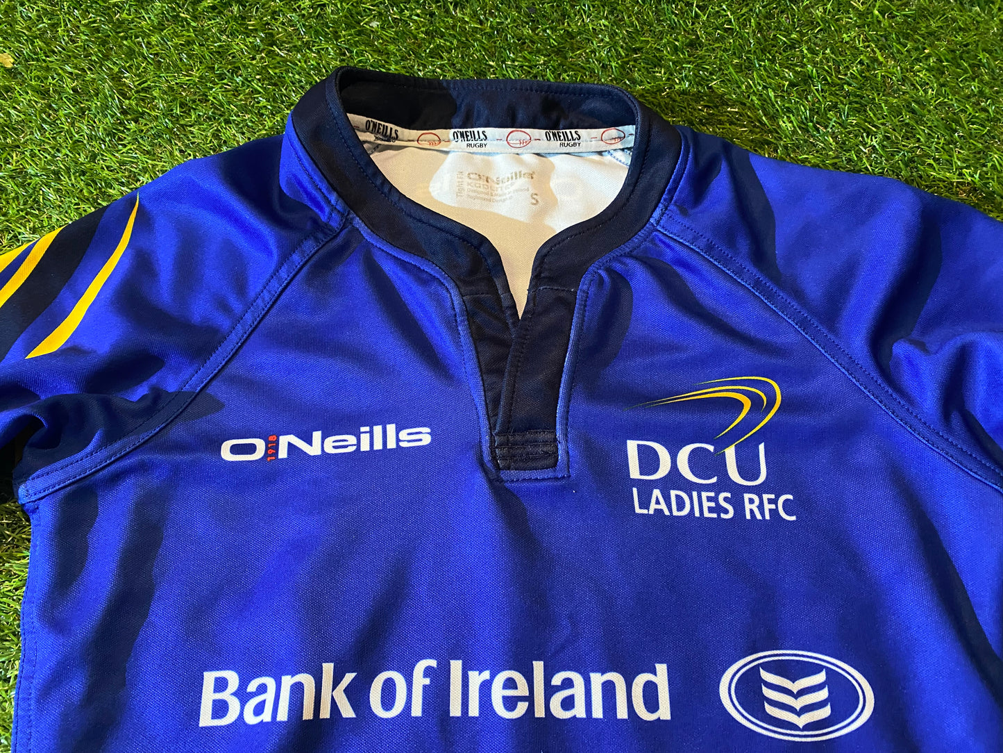 DCU Dublin City Ladies Rugby Union Small Mans Tight Fit Size Match Worn no 19 Jersey