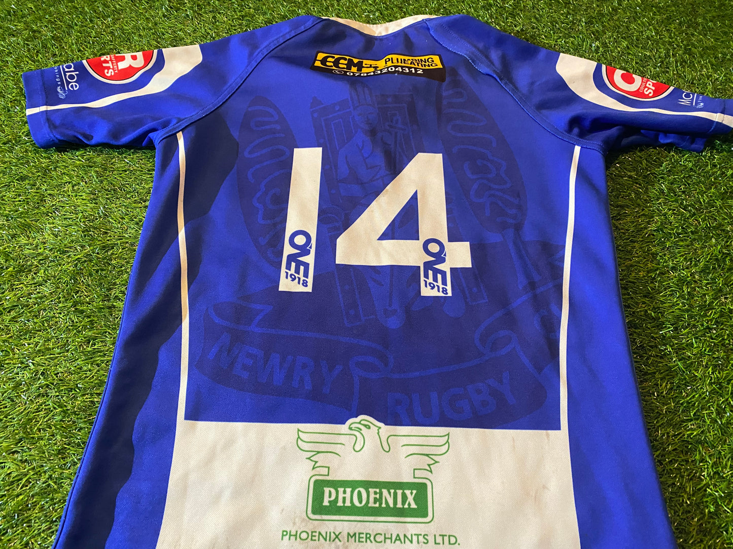Newry RFC Northern Ireland Rugby Union Small mans Match worn no14 Jersey